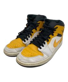 NIKE（ナイキ）の古着「エアジョーダン 1 ミッド ユニバーシティゴールド」｜イエロー×ホワイト