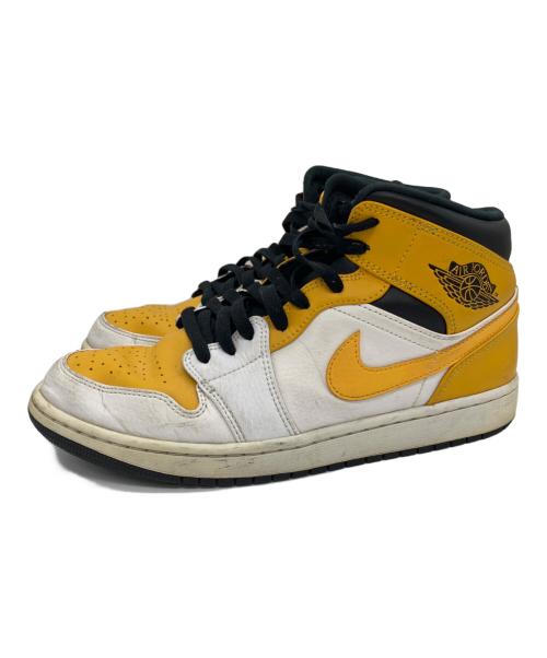 NIKE（ナイキ）NIKE (ナイキ) エアジョーダン 1 ミッド ユニバーシティゴールド イエロー×ホワイト サイズ:27.5の古着・服飾アイテム