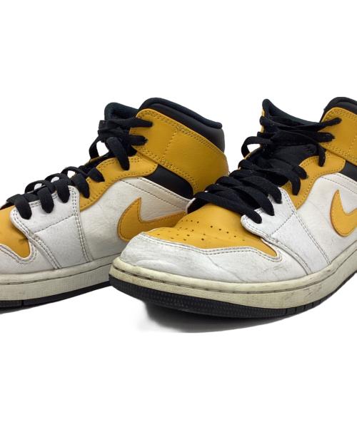 NIKE（ナイキ）NIKE (ナイキ) エアジョーダン 1 ミッド ユニバーシティゴールド イエロー×ホワイト サイズ:27.5の古着・服飾アイテム