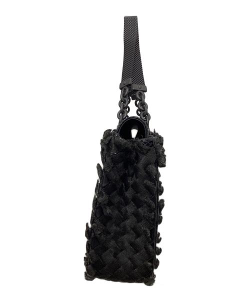 BOTTEGA VENETA（ボッテガベネタ）BOTTEGA VENETA (ボッテガベネタ) イントレチャートフリンジバッグ ブラックの古着・服飾アイテム
