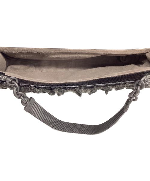 BOTTEGA VENETA（ボッテガベネタ）BOTTEGA VENETA (ボッテガベネタ) イントレチャートフリンジバッグ ブラックの古着・服飾アイテム