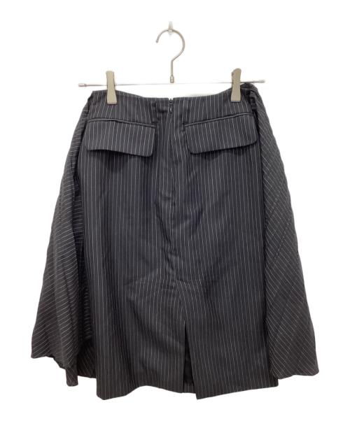 FACETASM（ファセッタズム）FACETASM (ファセッタズム) プリーツストライプスカート ブラック サイズ:Sの古着・服飾アイテム