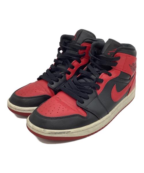 NIKE（ナイキ）NIKE (ナイキ) AIR JORDAN1 MID ブラック×レッド サイズ:27.5の古着・服飾アイテム