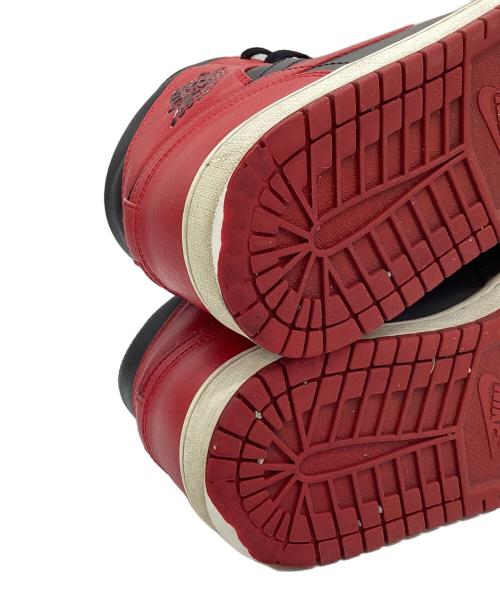 NIKE（ナイキ）NIKE (ナイキ) AIR JORDAN1 MID ブラック×レッド サイズ:27.5の古着・服飾アイテム