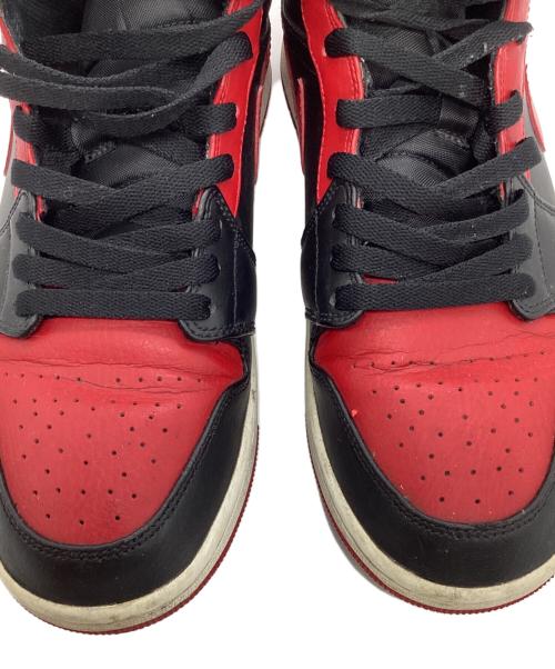 NIKE（ナイキ）NIKE (ナイキ) AIR JORDAN1 MID ブラック×レッド サイズ:27.5の古着・服飾アイテム