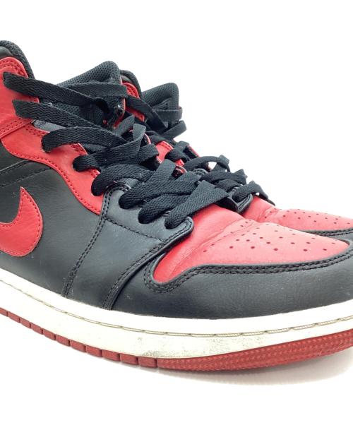 NIKE（ナイキ）NIKE (ナイキ) AIR JORDAN1 MID ブラック×レッド サイズ:27.5の古着・服飾アイテム