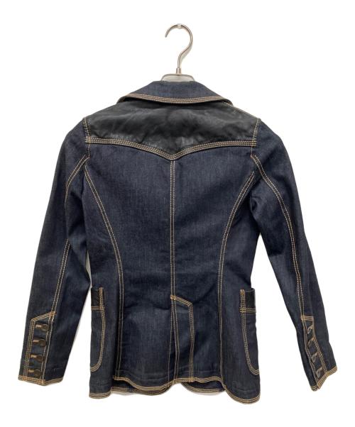 hysterics（ヒステリックス）hysterics (ヒステリックス) レザー切替デニムテーラードジャケト インディゴ サイズ:FREEの古着・服飾アイテム
