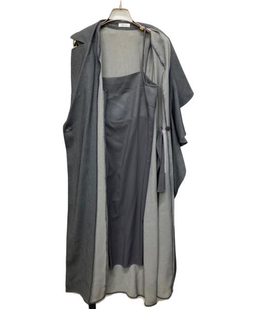 FRAY ID（フレイ アイディー）FRAY ID (フレイ アイディー) アシメラペルテーラードワンピース グレー サイズ:Sの古着・服飾アイテム