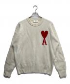 AMI Alexandre Mattiussiアミアレクサンドルマテュッシ）の古着「ハートアイコンニット」｜ホワイト