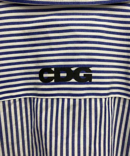CDG（シーディージー）CDG (シーディージー) ストライプシャツ ブルー サイズ:XLの古着・服飾アイテム