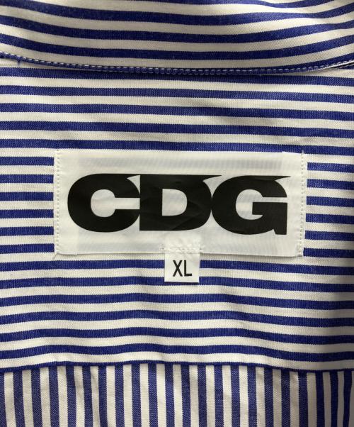 CDG（シーディージー）CDG (シーディージー) ストライプシャツ ブルー サイズ:XLの古着・服飾アイテム