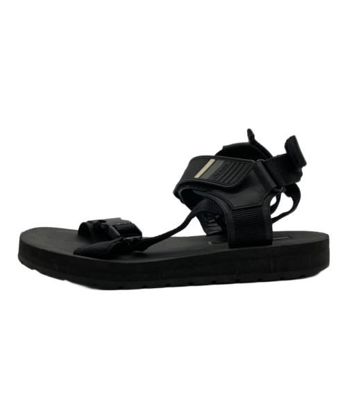 PRADA（プラダ）PRADA (プラダ) ラバーロゴストラップサンダル ブラック サイズ:9の古着・服飾アイテム