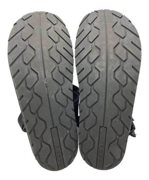 PRADA（プラダ）PRADA (プラダ) ラバーロゴストラップサンダル ブラック サイズ:9の古着・服飾アイテム