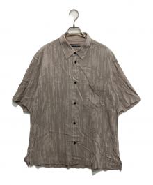 ISSEY MIYAKE MEN（イッセイミヤケメン）の古着「杢調ストライプ半袖シャツ」｜ベージュ