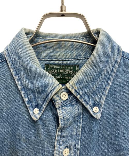 POLO COUNTRY（ポロカントリー）POLO COUNTRY (ポロカントリー) デニムボタンダウンシャツ ブルー サイズ:Mの古着・服飾アイテム