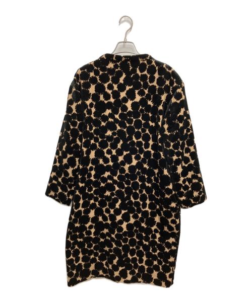 mina perhonen（ミナ ペルホネン）mina perhonen (ミナ ペルホネン) good news!ベロアコート ブラック×ブラウン サイズ:38の古着・服飾アイテム