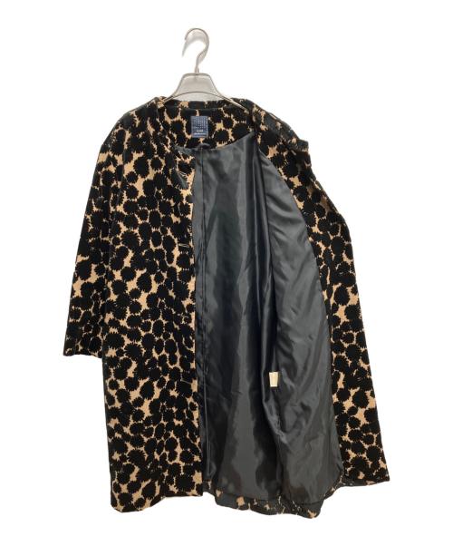 mina perhonen（ミナ ペルホネン）mina perhonen (ミナ ペルホネン) good news!ベロアコート ブラック×ブラウン サイズ:38の古着・服飾アイテム