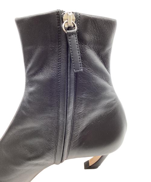 Acne studios（アクネ ストゥディオス）ACNE STUDIOS (アクネ ストゥディオス) レザーサイドジップヒールブーツ ブラック サイズ:37の古着・服飾アイテム