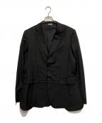 COMME des GARCONS HOMME DEUXコムデギャルソン オム ドゥ）の古着「裾切替ストライプテーラードジャケット」｜ブラック