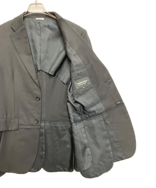 COMME des GARCONS HOMME DEUX（コムデギャルソン オム ドゥ）COMME des GARCONS HOMME DEUX (コムデギャルソン オム ドゥ) 裾切替ストライプテーラードジャケット ブラック サイズ:Lの古着・服飾アイテム