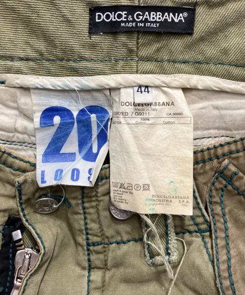 DOLCE & GABBANA（ドルチェ＆ガッバーナ）DOLCE & GABBANA (ドルチェ＆ガッバーナ) アーカイブ異素材切替カーゴパンツ グリーン サイズ:44の古着・服飾アイテム