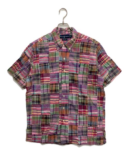 POLO RALPH LAUREN（ポロ・ラルフローレン）POLO RALPH LAUREN (ポロ・ラルフローレン) ANDY CAMPパッチワーク半袖シャツ ピンク サイズ:Mの古着・服飾アイテム