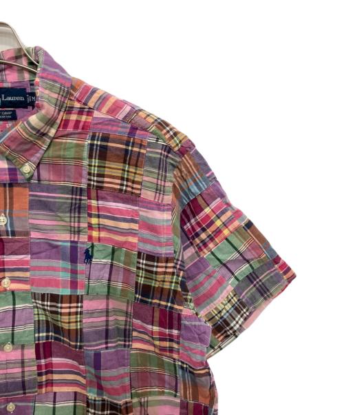 POLO RALPH LAUREN（ポロ・ラルフローレン）POLO RALPH LAUREN (ポロ・ラルフローレン) ANDY CAMPパッチワーク半袖シャツ ピンク サイズ:Mの古着・服飾アイテム