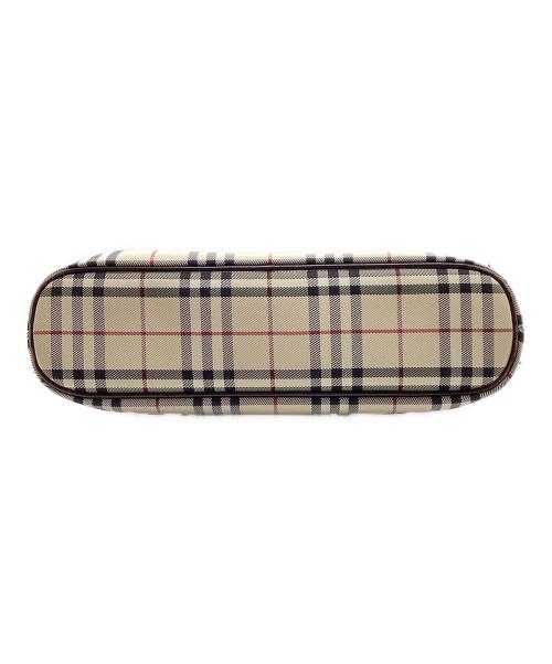 BURBERRY（バーバリー）BURBERRY (バーバリー) ノヴァチェックレザーハンドバッグ ベージュの古着・服飾アイテム