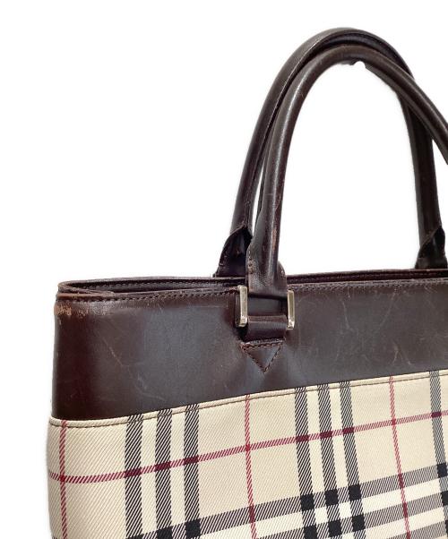 BURBERRY（バーバリー）BURBERRY (バーバリー) ノヴァチェックレザーハンドバッグ ベージュの古着・服飾アイテム