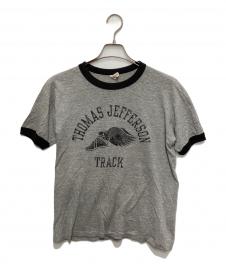 jim&lany ウィングフットプリントリンガーTシャツ