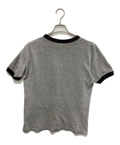 jim&lany（ジム&ラニ―）jim&lany (ジム&ラニ―) ウィングフットプリントリンガーTシャツ グレー サイズ:Lの古着・服飾アイテム