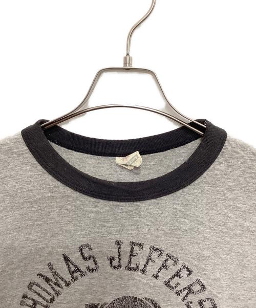 jim&lany（ジム&ラニ―）jim&lany (ジム&ラニ―) ウィングフットプリントリンガーTシャツ グレー サイズ:Lの古着・服飾アイテム