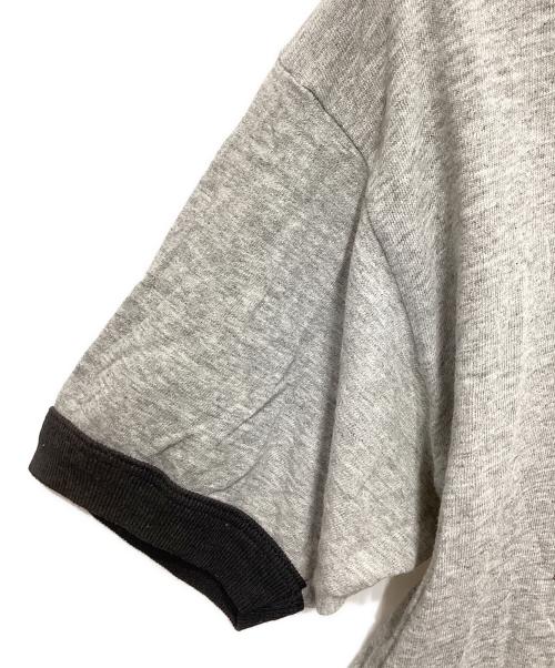 jim&lany（ジム&ラニ―）jim&lany (ジム&ラニ―) ウィングフットプリントリンガーTシャツ グレー サイズ:Lの古着・服飾アイテム