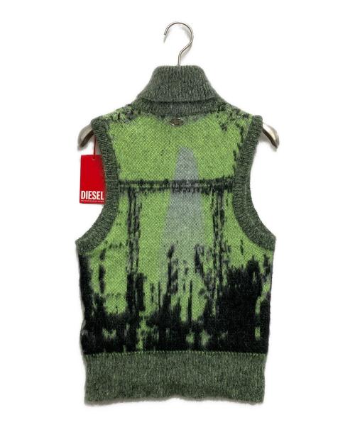 DIESEL（ディーゼル）DIESEL (ディーゼル) M-Sifnos ニットベスト 黄緑 サイズ:Sの古着・服飾アイテム