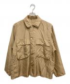 COMOLIコモリ）の古着「シルクユーティリティシャツジャケット」｜ブラウン