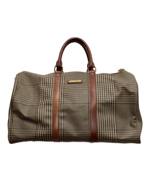 POLO RALPH LAUREN（ポロ・ラルフローレン）POLO RALPH LAUREN (ポロ・ラルフローレン) 千鳥格子ボストンバッグ ベージュの古着・服飾アイテム