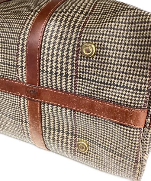 POLO RALPH LAUREN（ポロ・ラルフローレン）POLO RALPH LAUREN (ポロ・ラルフローレン) 千鳥格子ボストンバッグ ベージュの古着・服飾アイテム