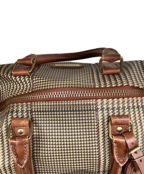 POLO RALPH LAUREN（ポロ・ラルフローレン）POLO RALPH LAUREN (ポロ・ラルフローレン) 千鳥格子ボストンバッグ ベージュの古着・服飾アイテム