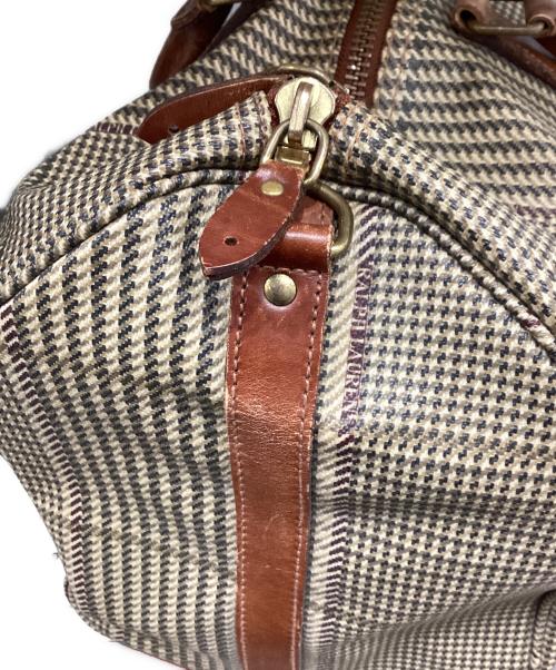 POLO RALPH LAUREN（ポロ・ラルフローレン）POLO RALPH LAUREN (ポロ・ラルフローレン) 千鳥格子ボストンバッグ ベージュの古着・服飾アイテム