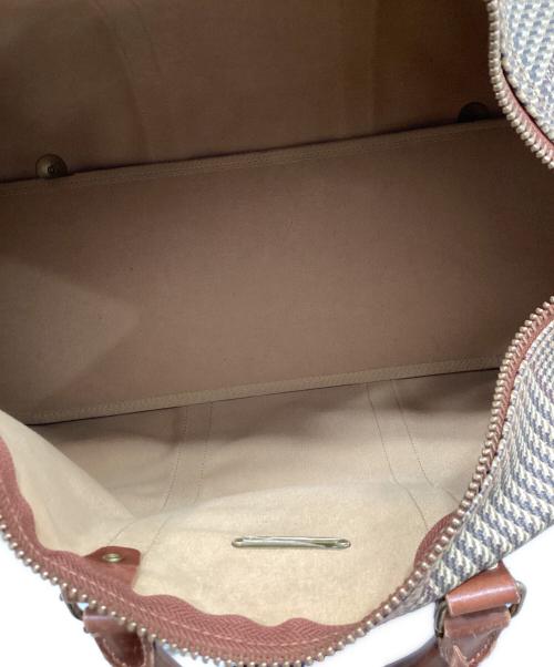 POLO RALPH LAUREN（ポロ・ラルフローレン）POLO RALPH LAUREN (ポロ・ラルフローレン) 千鳥格子ボストンバッグ ベージュの古着・服飾アイテム