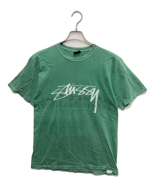 stussy（ステューシー）stussy (ステューシー) プリントTシャツ グリーン サイズ:Mの古着・服飾アイテム
