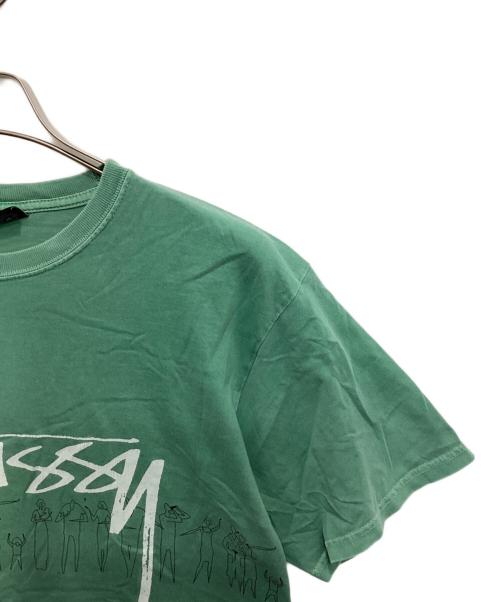 stussy（ステューシー）stussy (ステューシー) プリントTシャツ グリーン サイズ:Mの古着・服飾アイテム