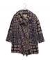 GRACE CONTINENTAL（（グレースコンチネンタル）の古着「ビックカラー総柄ウールコート」｜ブラウン×ネイビー