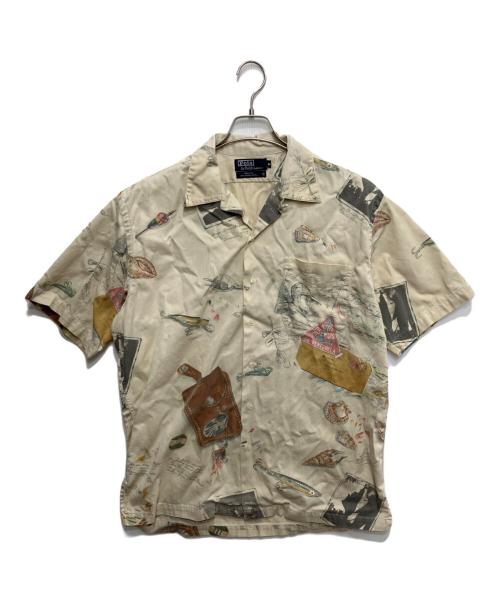 POLO RALPH LAUREN（ポロ・ラルフローレン）POLO RALPH LAUREN (ポロ・ラルフローレン) ルアープリントオープンカラーシャツ アイボリー サイズ:Mの古着・服飾アイテム