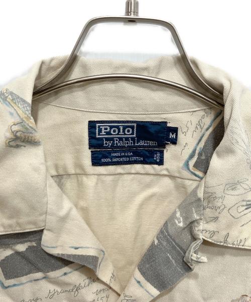 POLO RALPH LAUREN（ポロ・ラルフローレン）POLO RALPH LAUREN (ポロ・ラルフローレン) ルアープリントオープンカラーシャツ アイボリー サイズ:Mの古着・服飾アイテム