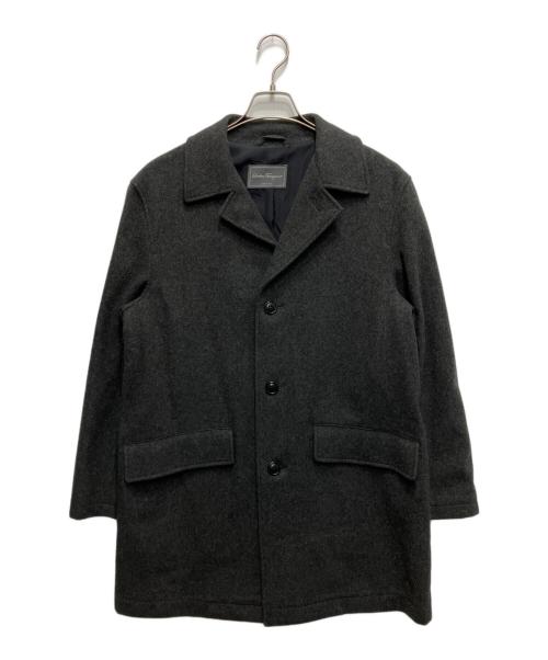 Salvatore Ferragamo（サルヴァトーレ フェラガモ）Salvatore Ferragamo (サルヴァトーレ フェラガモ) ウールカシミアコート グレー サイズ:46の古着・服飾アイテム