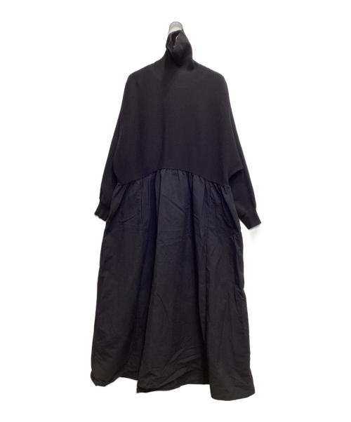 BEARDSLEY（ビアズリー）BEARDSLEY (ビアズリー) ニットコンビギャザーワンピース ブラック サイズ:1の古着・服飾アイテム