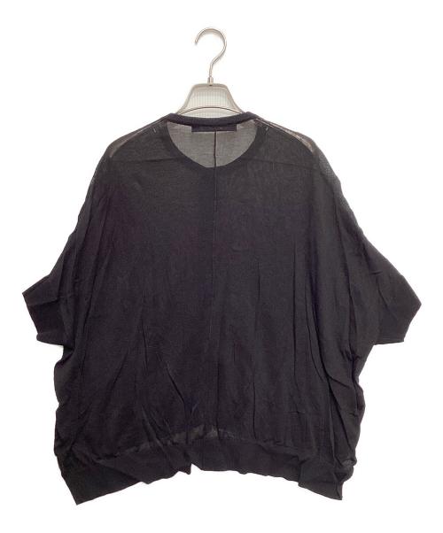 mizuiro-ind（ミズイロインド）mizuiro-ind (ミズイロインド) ハイゲージクルーネックワイドカーディガン ブラック サイズ:不明の古着・服飾アイテム