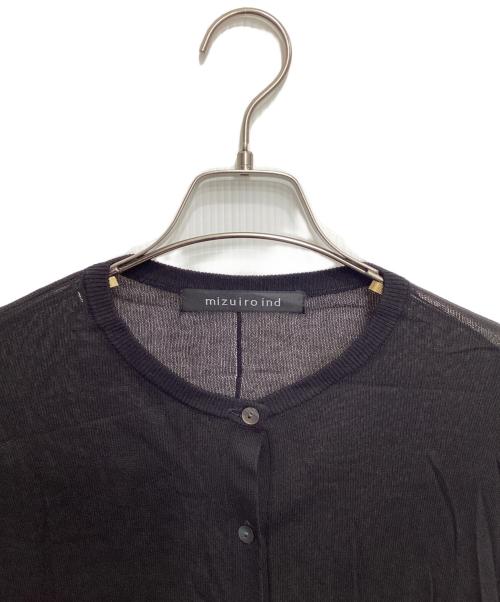 mizuiro-ind（ミズイロインド）mizuiro-ind (ミズイロインド) ハイゲージクルーネックワイドカーディガン ブラック サイズ:不明の古着・服飾アイテム