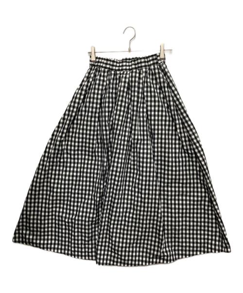 BEARDSLEY（ビアズリー）BEARDSLEY (ビアズリー) タフタギャザースカート ブラック×ホワイト サイズ:FREEの古着・服飾アイテム